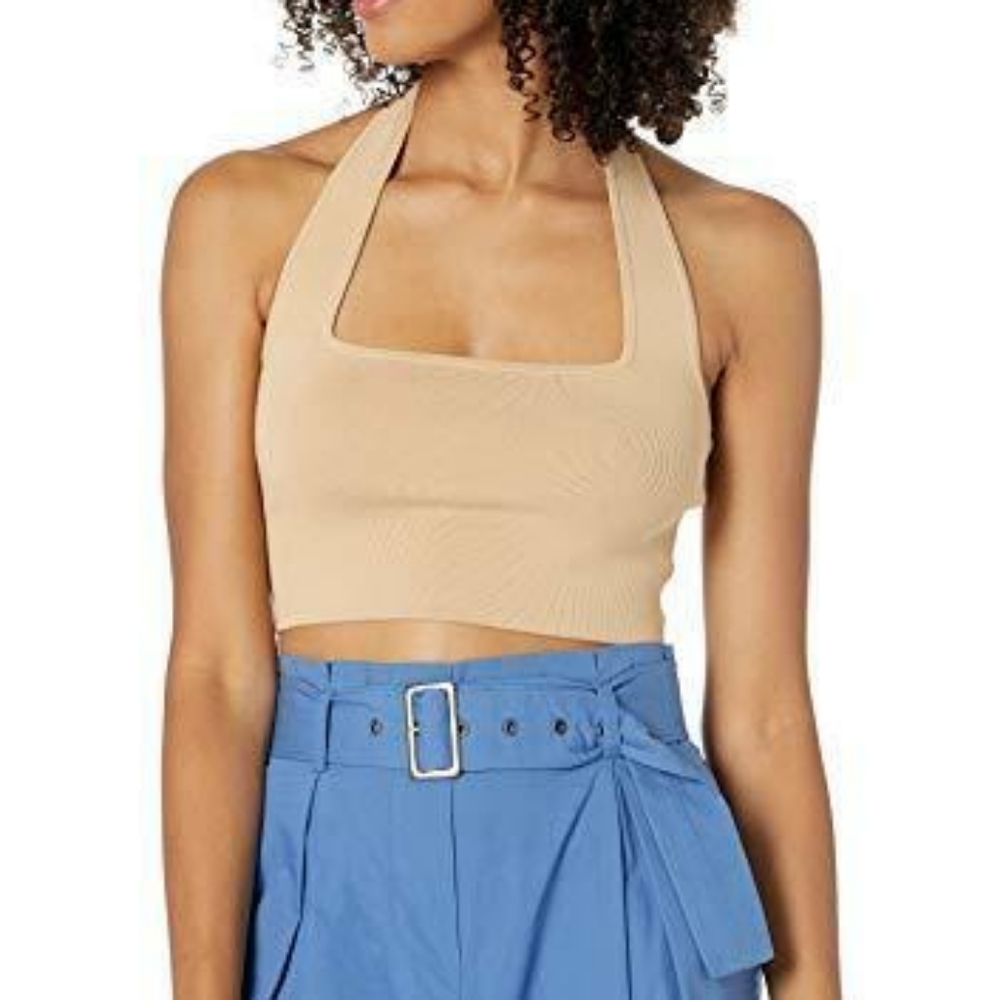 NWT The Drop Greta Fitted Square Neck Halter Bralette Sweater sz XXL